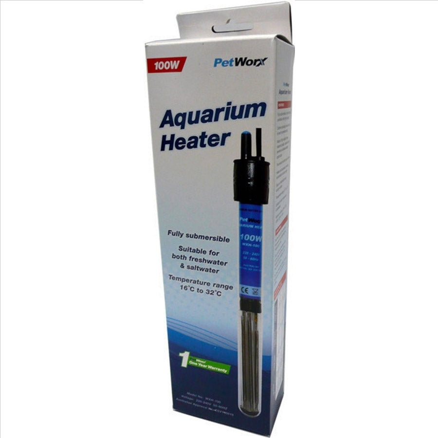 Petworx Aquarium Heater 100W Submersible Glass