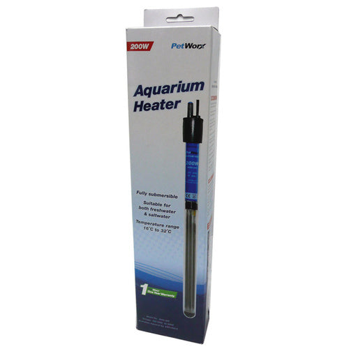 Petworx Aquarium Heater 200W Submersible Glass