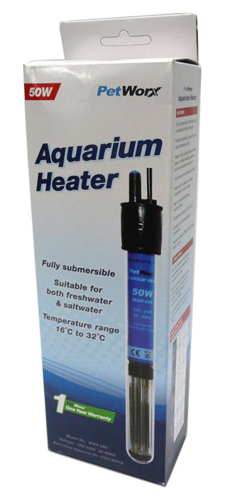 Petworx Aquarium Heater 50W Submersible Glass